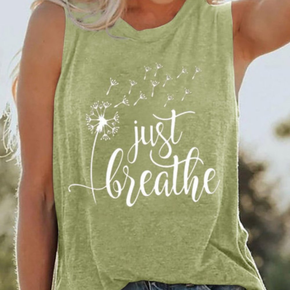 Green Dandelion Graphic Tank